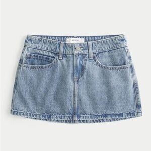Hollister Low-Rise Light Wash Denim Mini Skort | Size 14 | NWT